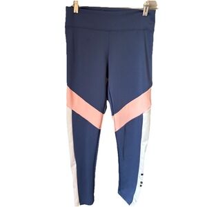 Adidas‎ Climalite Track Pants Womens S Blue Pink White Tapered Leg Spellout Logo